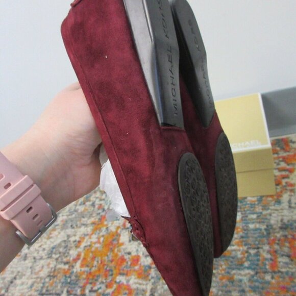 Michael Kors Suede Leather Loafer Women's 7.5 Burgundy Flats Driving Shoes 610 - Picture 5 of 12